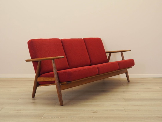Image 1 of Canapé rouge CIGAR, design danois, années 1960, designer : Hans J. Wegner, fabricant : Getama