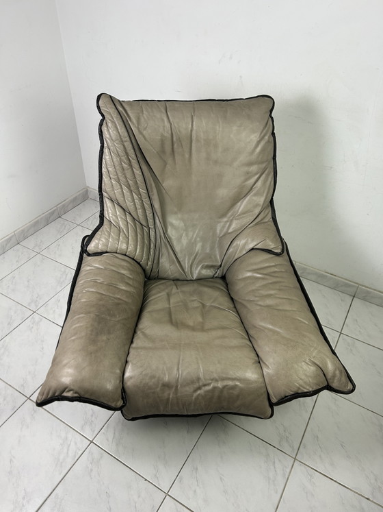 Image 1 of Vintage leren fauteuil draaifauteuil