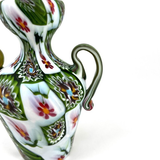 Image 1 of Vintage Murano Millefiori glass amphora – attr. Fratelli Toso