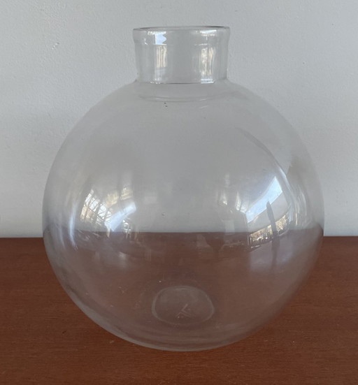 Chris Lanooy - Early clear glass ball vase made for the Leerdam Glass Factory