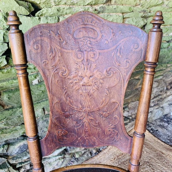 Image 1 of Pair of 2 chairs with relief pattern