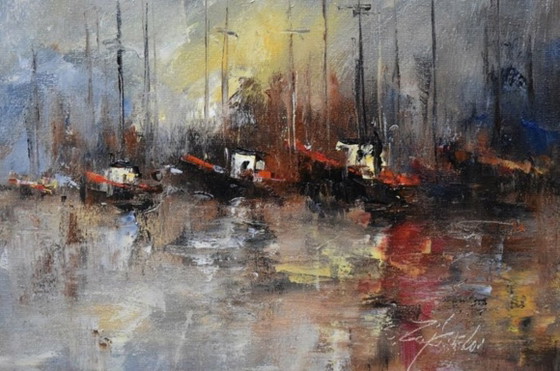 Sławomir Zajkowski - Kutry, Peintures et dessins, Toile, Autre, Gris, Impressionisme (photo 4 sur 6)