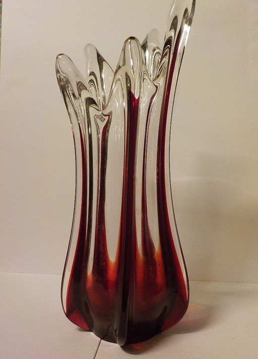 Jarrón de cristal vintage de los años 60