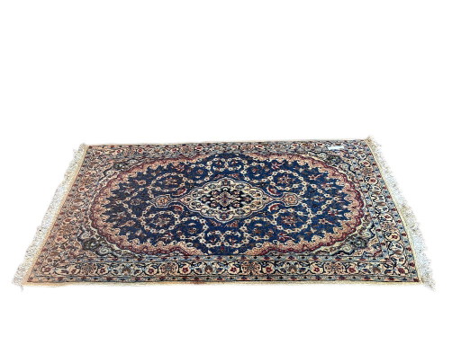 Handgeknoopt Nain-tapijt, bloemenpatroon, blauw en rood, 116x200 cm, Iran – vloerkleden en tapijten, Wool (photo 2 of 6)