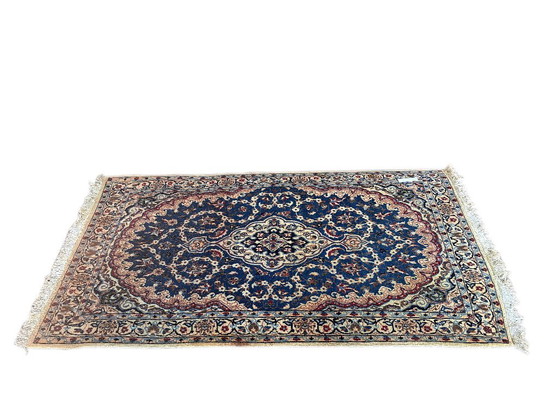 Tappeto Nain annodato a mano, motivi floreali, blu e rosso, 116x200 cm, Iran – Tappeti, Wool (photo 2 of 6)