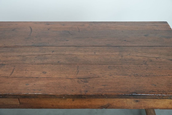 Image 1 of Large antique French farm dining table for 6 to 8 people