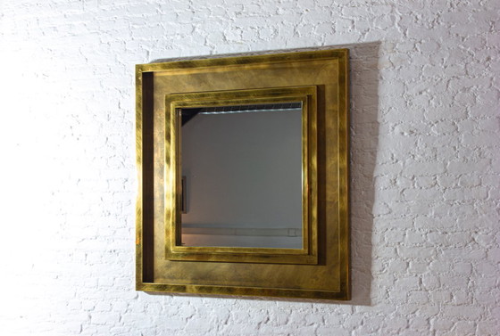 Image 1 of Large Brass Etched Regency Mirror by Belgochrom, 1970s