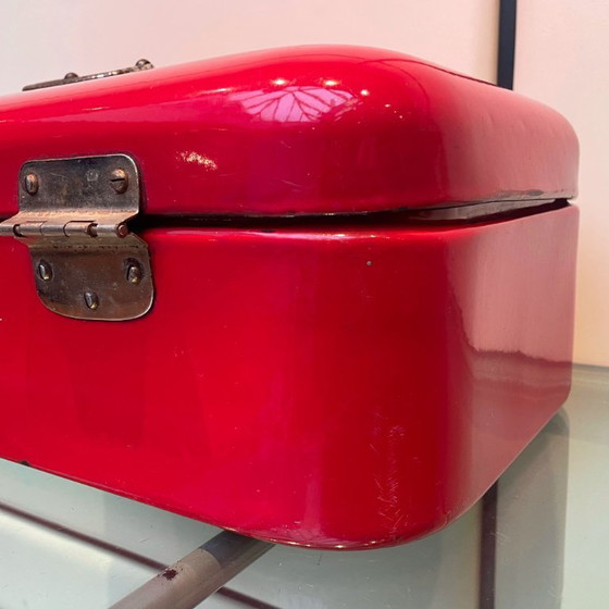 Image 1 of Scatola per il pane vintage olandese in smalto rosso, anno 1950