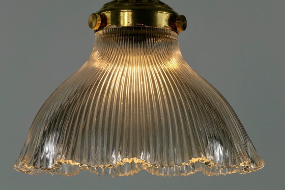 Image 1 of Vintage French Holophane Pendant Lamp Glass