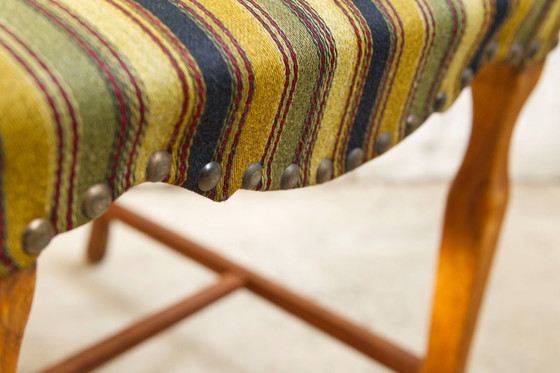 Image 1 of 4x oak and wool dining room chairs by Henning Kjaernulf, 1960's