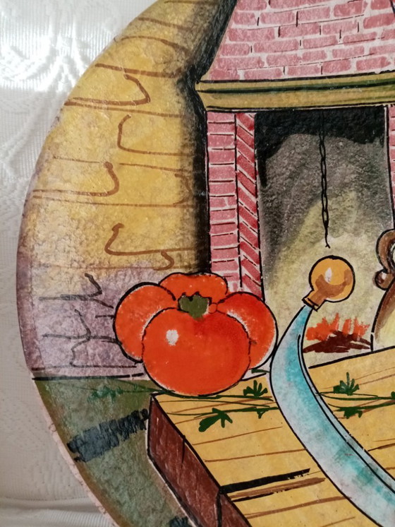 Image 1 of Plato decorativo de pared de cerámica italiana 60s (31cm)