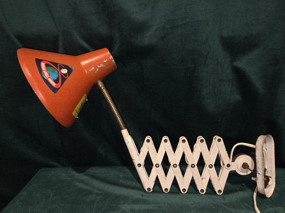 Image 1 of Lampada da parete vintage industriale a forma di armonica - Arancione