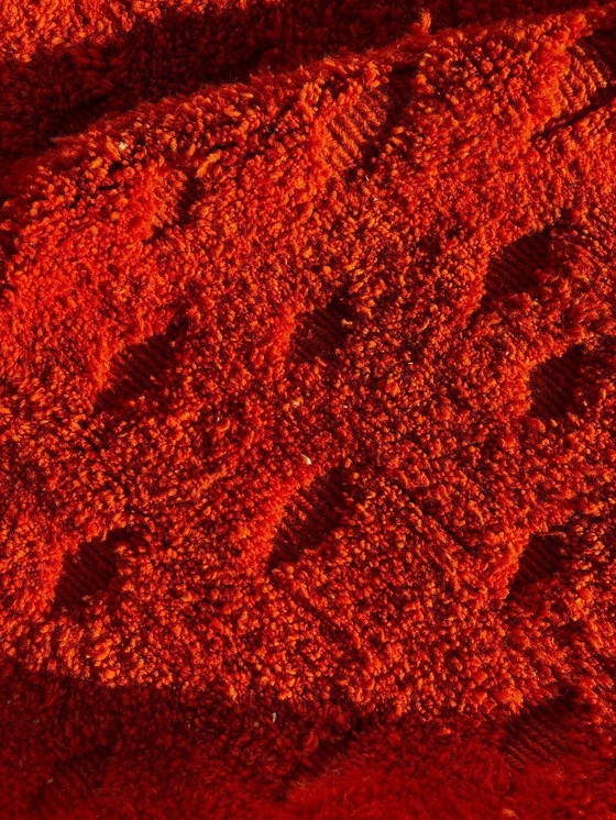 Image 1 of Alfombra marroquí Mrirt hecha a mano – Alfombra de lana color naranja quemado 210x300 cm – Alfombra texturizada moderna