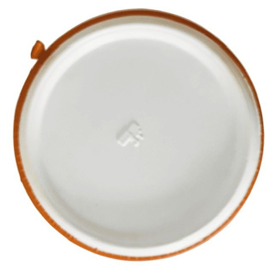 Image 1 of Vintage mid-century poef oranje skai 1960's