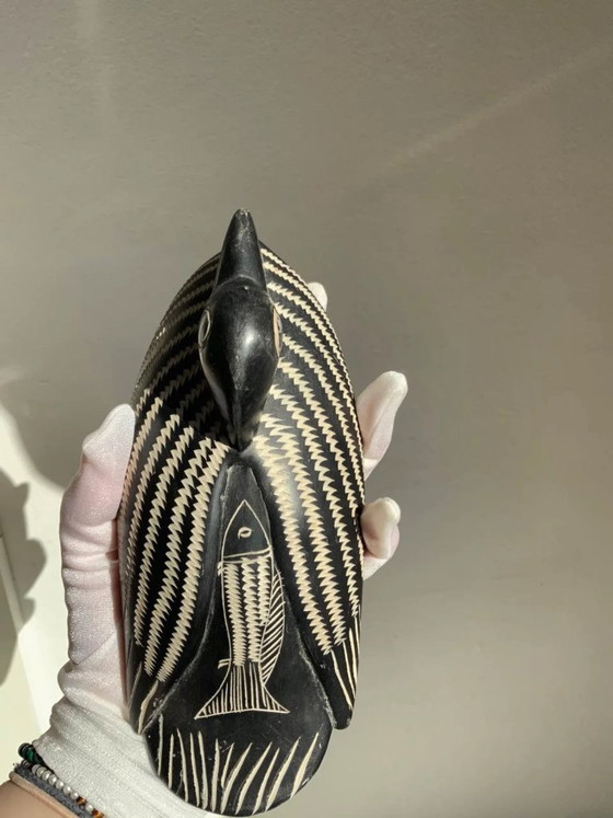 Image 1 of Inuit-Specksteinskulptur eines Seetauchers (Kanada)