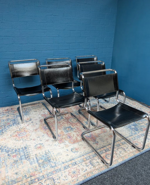 6 sillas de trineo vintage S33, Mart Stam para Thonet, década de 1960