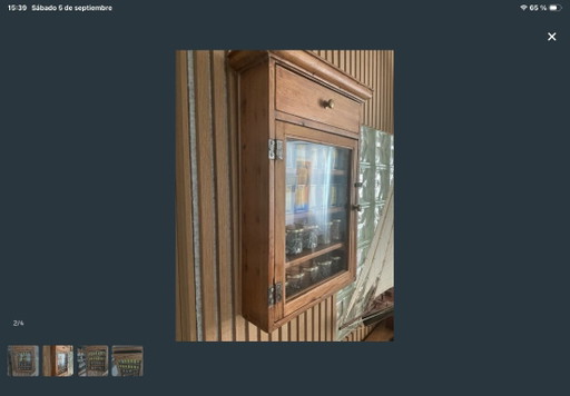 Antike Vitrine aus Holz und Glas – vitrinekasten, Crystal (photo 2 of 5)