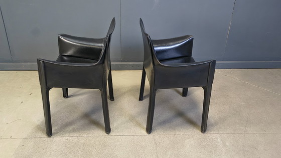 Image 1 of Set of 6 Cassina Cab 413 Chairs by Mario Bellini, 1980s