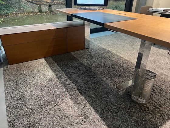 Image 1 of Walter Knoll directiebureau + sideboard – 250×100 – hoogte verstelbaar – hangmappensysteem – topstaat