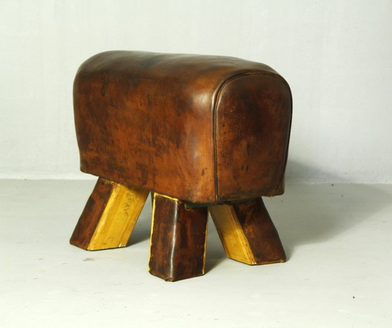 Image 1 of Leather Gymnastics Pommel Horse 1950s