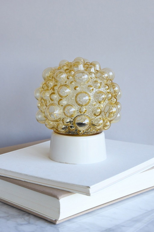 Tynell Bubble Ceiling Lamp Amber Glass White Base