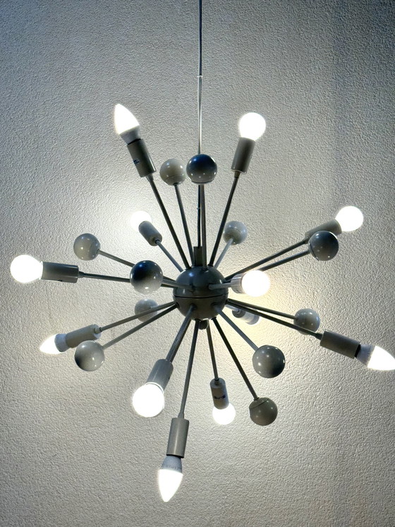 Image 1 of Lampadario atomico Sputnik vintage - Icona degli anni '80 | Altezza regolabile