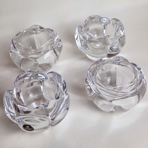 Set van 4 Royal Copenhagen Kristallen Theelichthouders – Scandinavisch Design