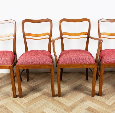 5x Chaises Vintage "Laine Blanche"
