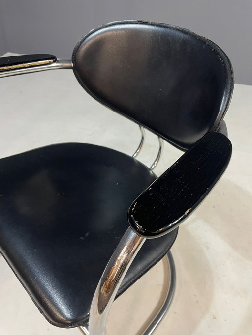 Paire de chaises chromées de style Bauhaus par Effezeta, Italie, années 1980
