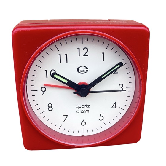Image 1 of Small Red Electric Alarm Clock Elite Germany 80s