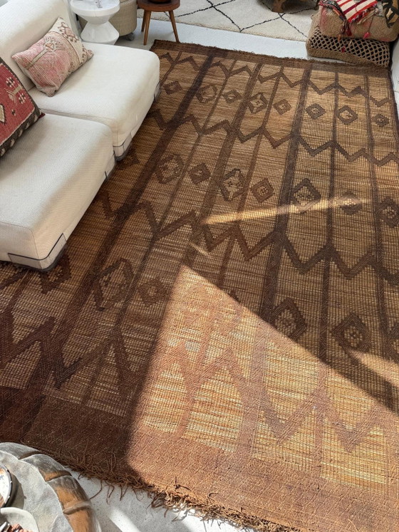 Tappeto Tuareg in pelle, canna e rattan, grande – Tappeti, Bamboo, Leather (photo 3 of 13)