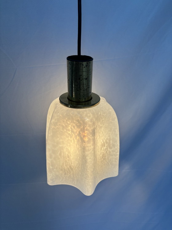 Image 1 of Vintage space age pendant lamp Glashütte Limburg 1970s