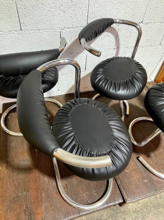 Image 1 of Vintage Cobra-stoelen uit de jaren 70 van Giotto Stoppino
