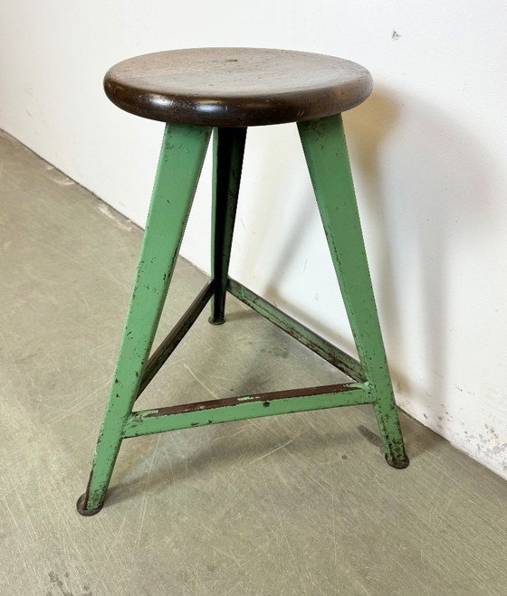 Image 1 of Green Industrial Workshop Stool, 1960s
