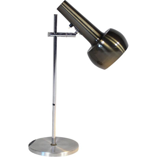 Lámpara de mesa o escritorio de metal vintage, Dinamarca, 1970