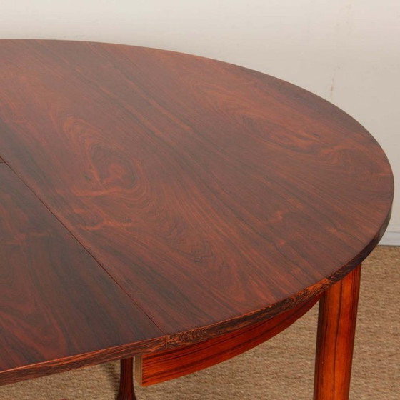 Image 1 of Round, extendable wooden dining table, 1960