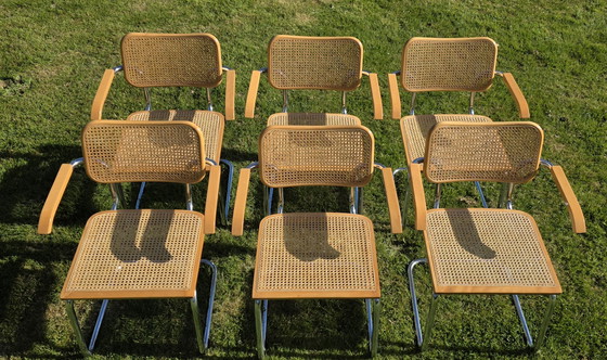 Image 1 of Six Cesca 64 chairs. Made in Italy. Webbing