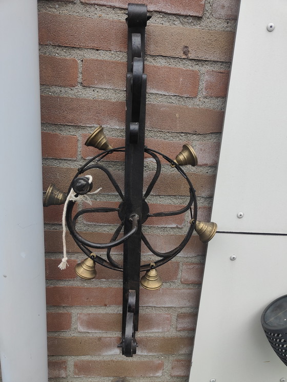 Image 1 of Campanello con ruota, campanello d'ingresso, campanello da parete con 6 campanelli in ottone