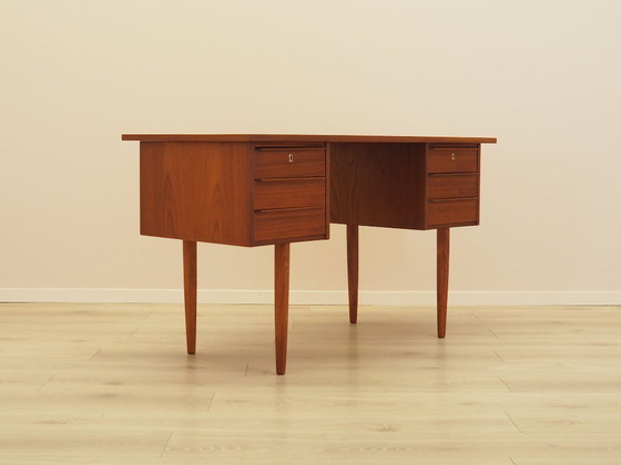 Image 1 of Bureau en teck, design danois, années 1970, fabriqué au Danemark