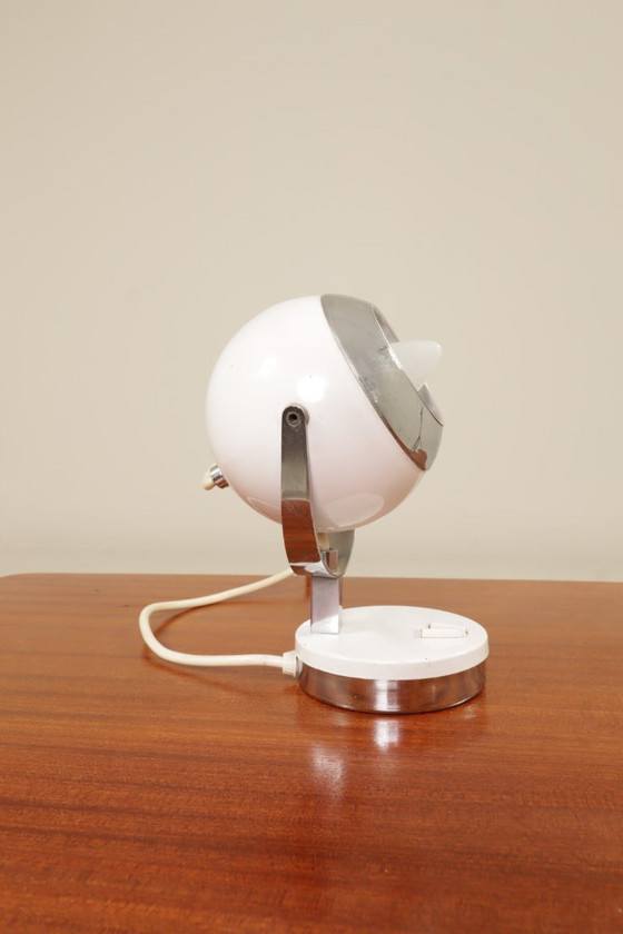Image 1 of Vintage desk lamp white chrome atomic design 