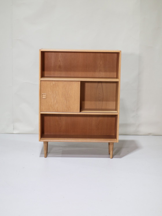 Image 1 of Oak Bookcase With Doors Danish Vintage