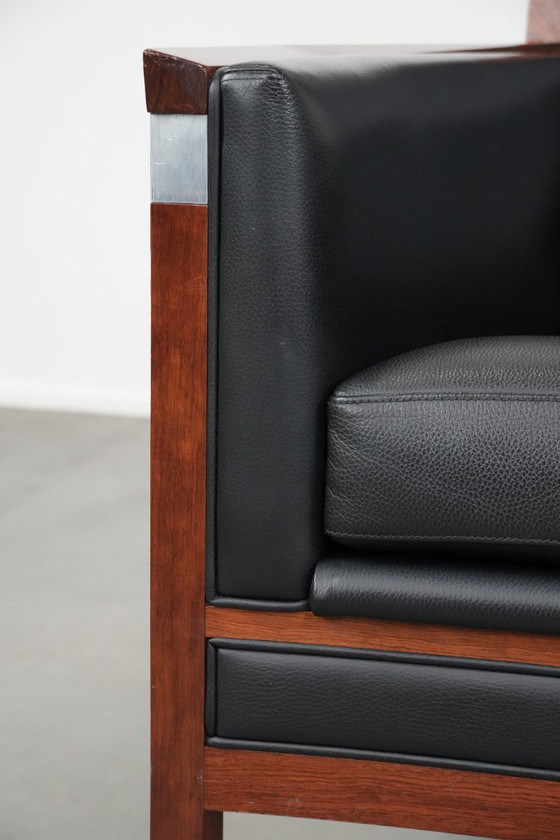 Image 1 of Schuitema Art Deco design fauteuil met zwart leer uit de Decoforma serie