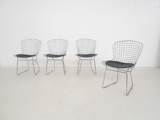 Set aus vier Drahtstühlen im Bertoia-Stil, 1970er Jahre