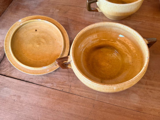 Image 1 of Service à café ocre signé G. Platon Vallauris