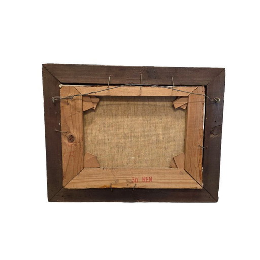 Vintage-Ölgemälde „Fischer“ von VD Horst, 1960er Jahre