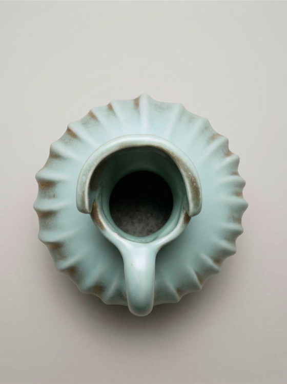 Image 1 of B. Letalle Saint-Clément ceramic vase – model 9002 – iridescent celadon green – 1950s/60s – 18 cm