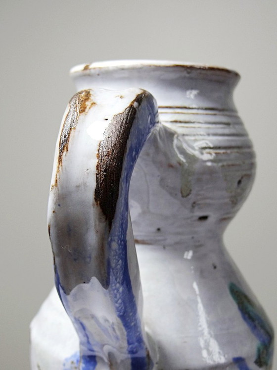 Image 1 of Glazed stoneware pitcher from Vallauris, 1970s, Boris Kasianoff, Albert Thiry, Le Mûrier Era