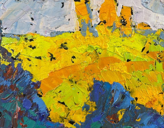 Image 1 of Original Oil Painting Summer Nature Landscape In the shade of trees is peace of mind