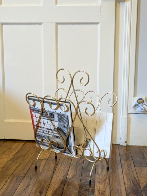 Porte-revue filaire doré 1960