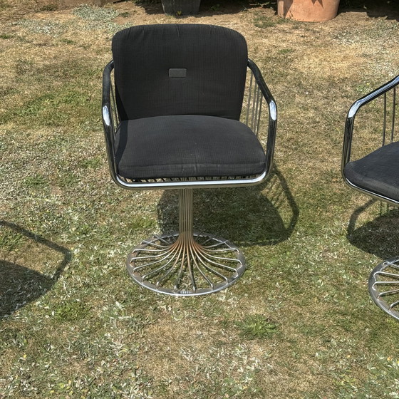 Image 1 of Rima Italy Zes vintage chromen stoelen uit de jaren 70 | Gastone Rinaldi-stijl | Mid-century modern | Space Age-design